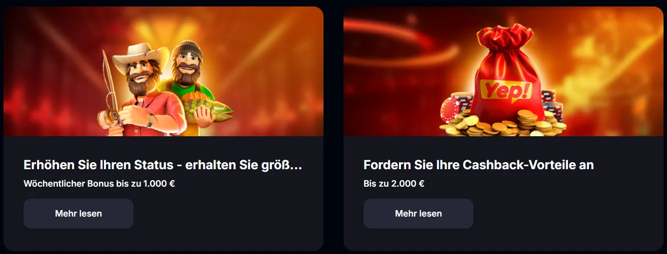 Yep Casino Aktionen 2026 – aktuelle Promotionen, Reload Boni und Freispiele Angebote