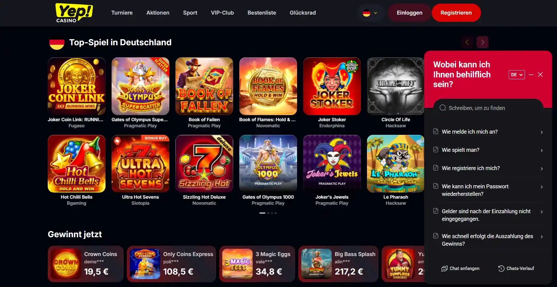 Yep Casino Hilfezentrum & Kundensupport – FAQ, Live-Chat und Hilfe auf Deutsch 24/7