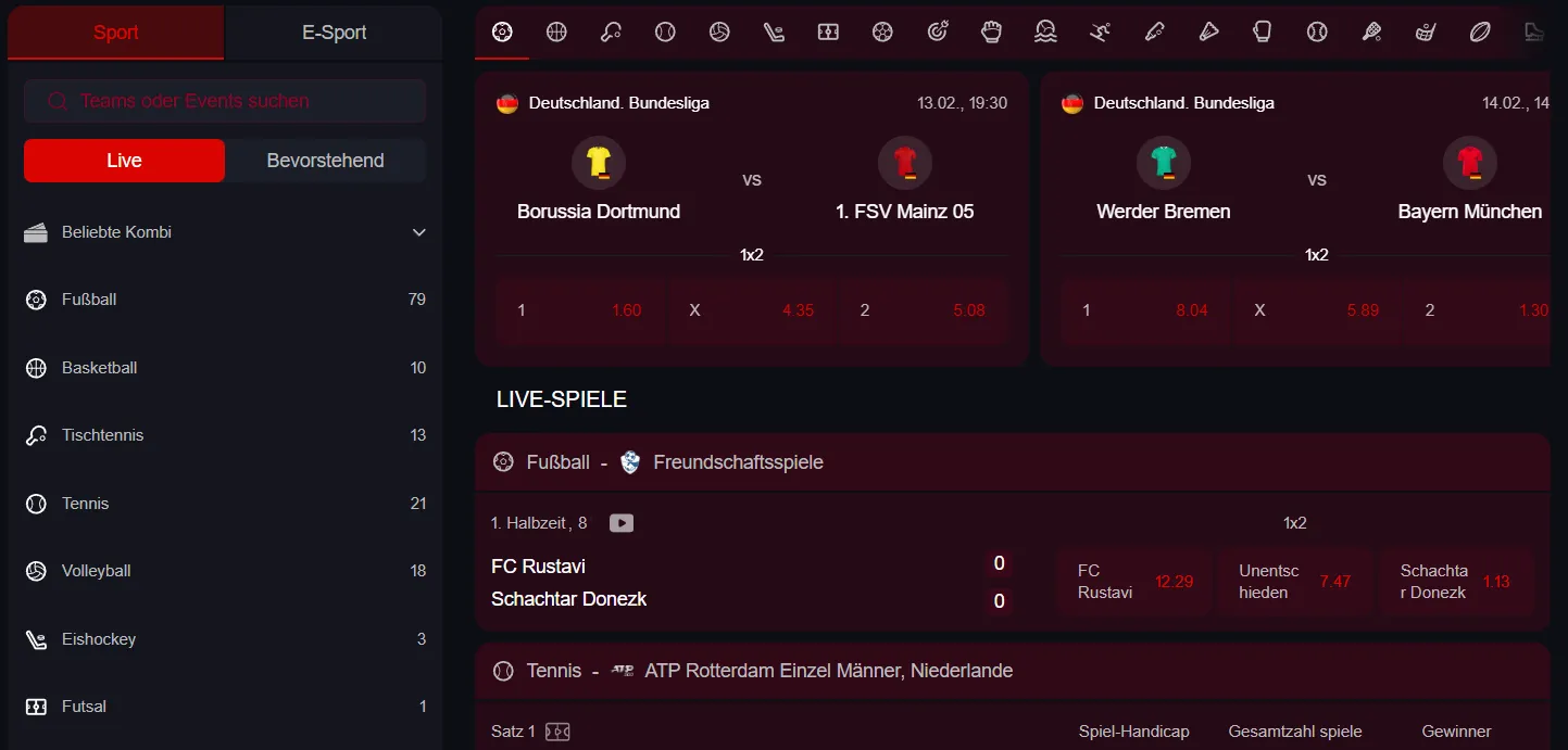 Yep Casino Sportwetten – Fußball, Tennis, eSports Wetten mit Top-Quoten & Live-Betting 2026